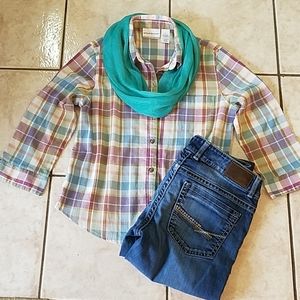 Plaid Buttondown Petite Shirt